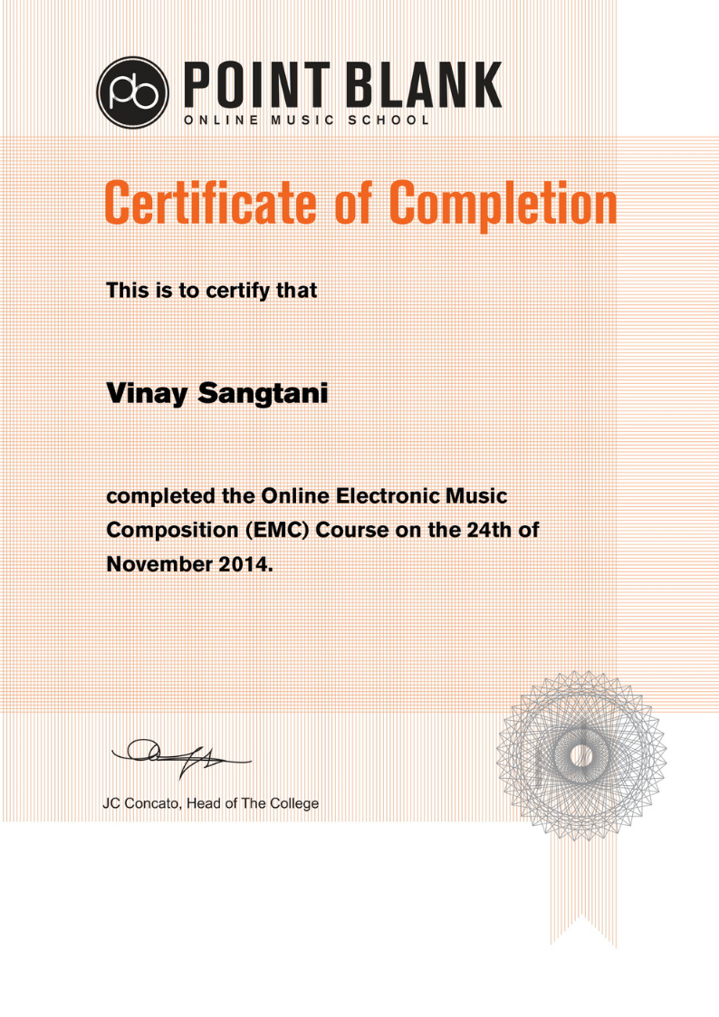 In Audio Works | Best Academy in Pune | Point Blank London |  Certificate